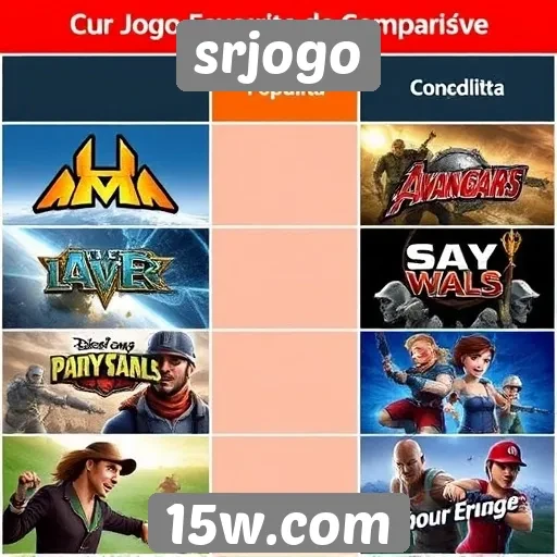 Comparativo entre jogos populares disponíveis no srjogo